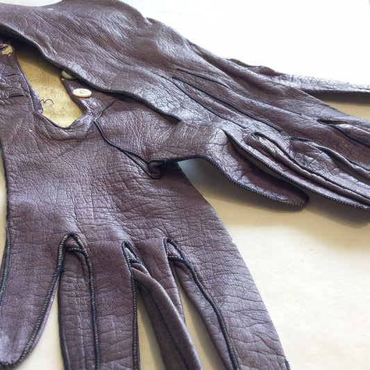Purple leather gloves