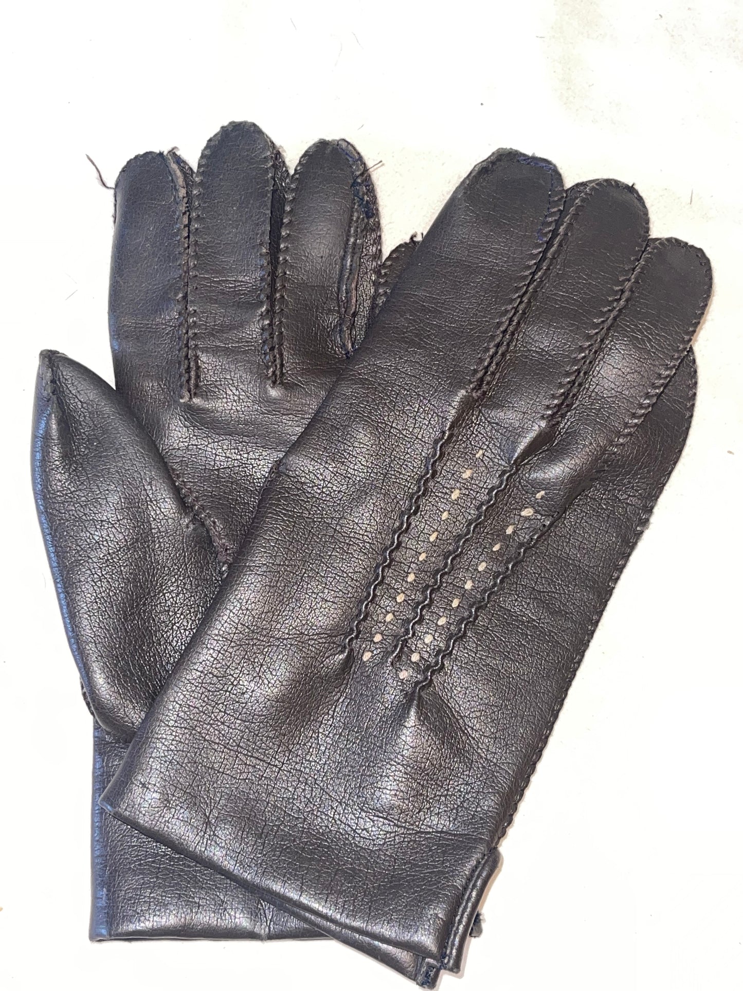 Brown Faux Leather Driving Gloves