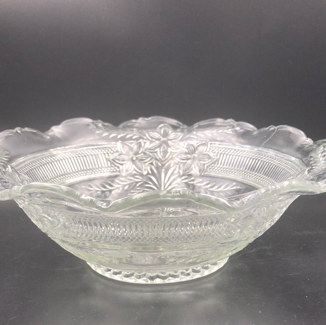 Narcissus Spray Indiana Glass Bowl