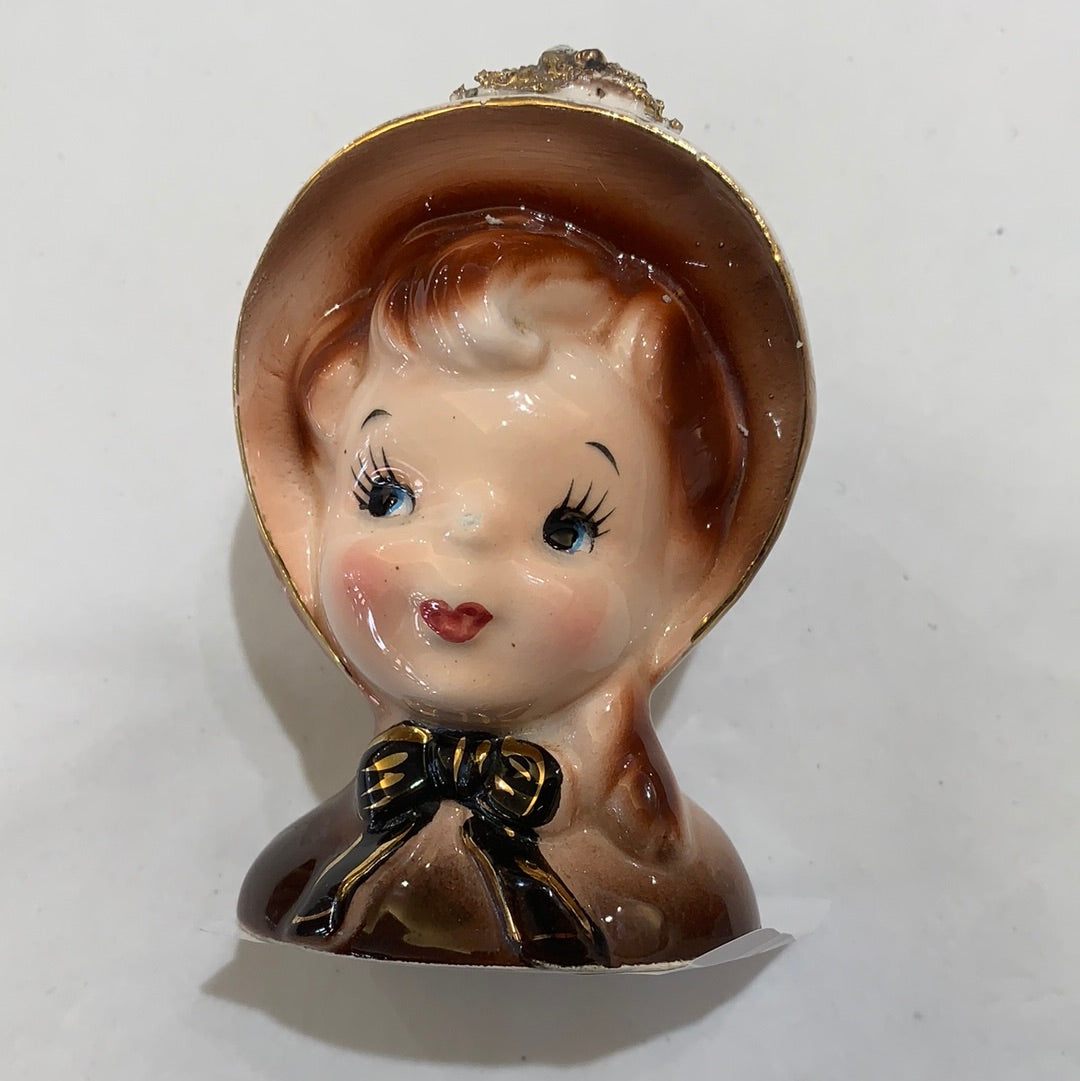 Mini girl head bud vase