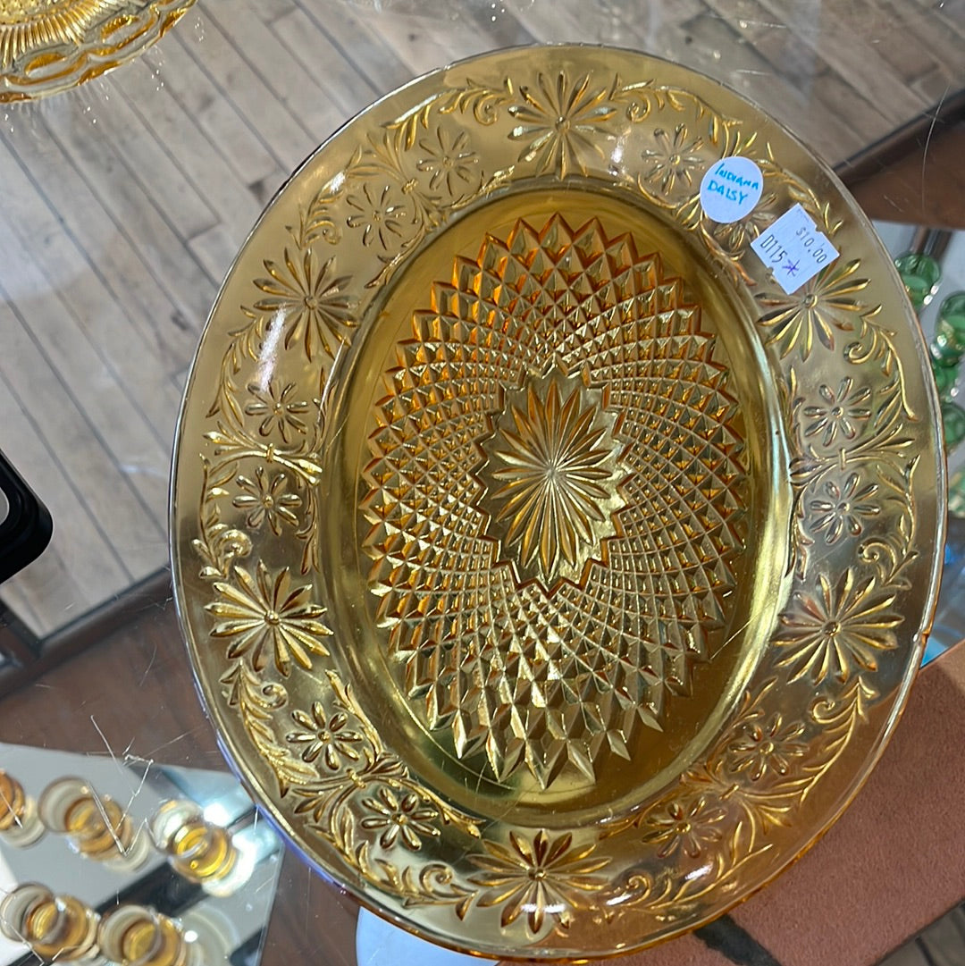 Amber Indiana Daisy serving dish