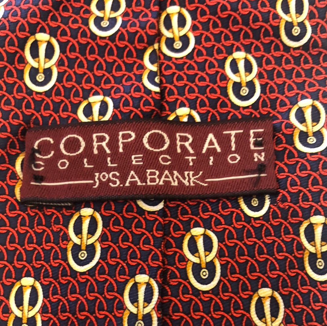 Red gold and navy tie