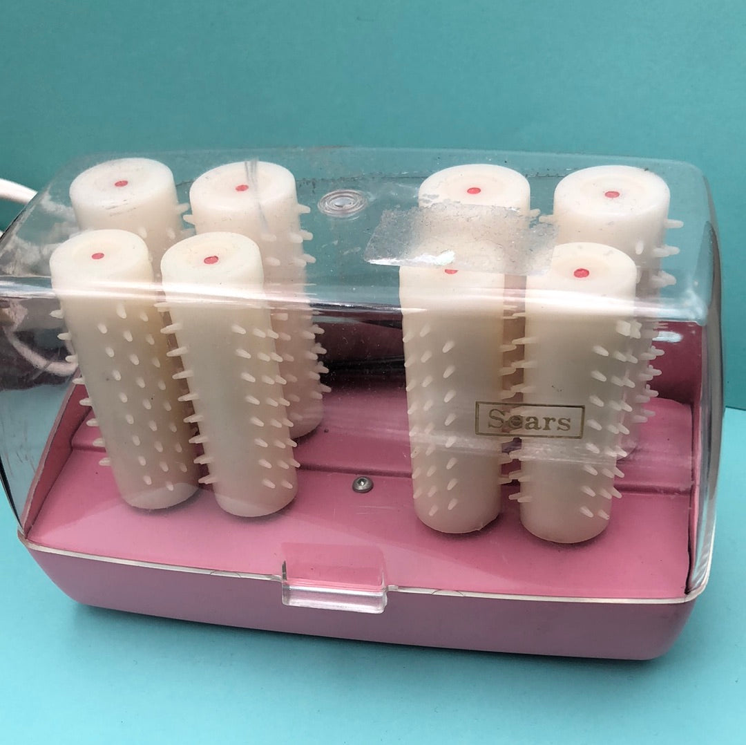 Pink hair roller set