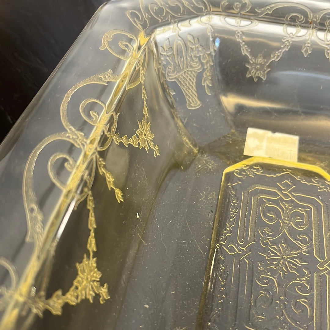 Amber Depression Glass Dish