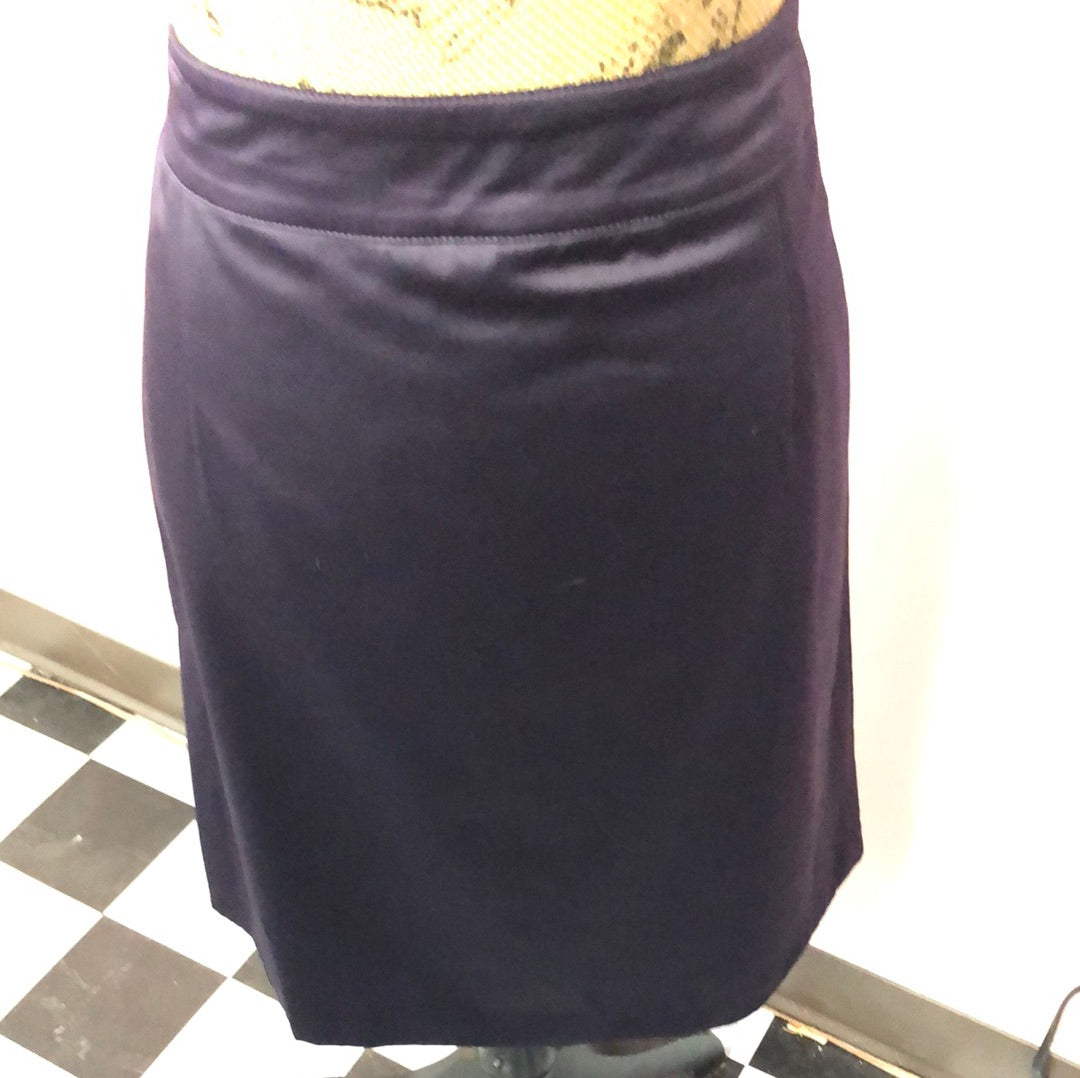 Dark Purple Sateen Straight Skirt