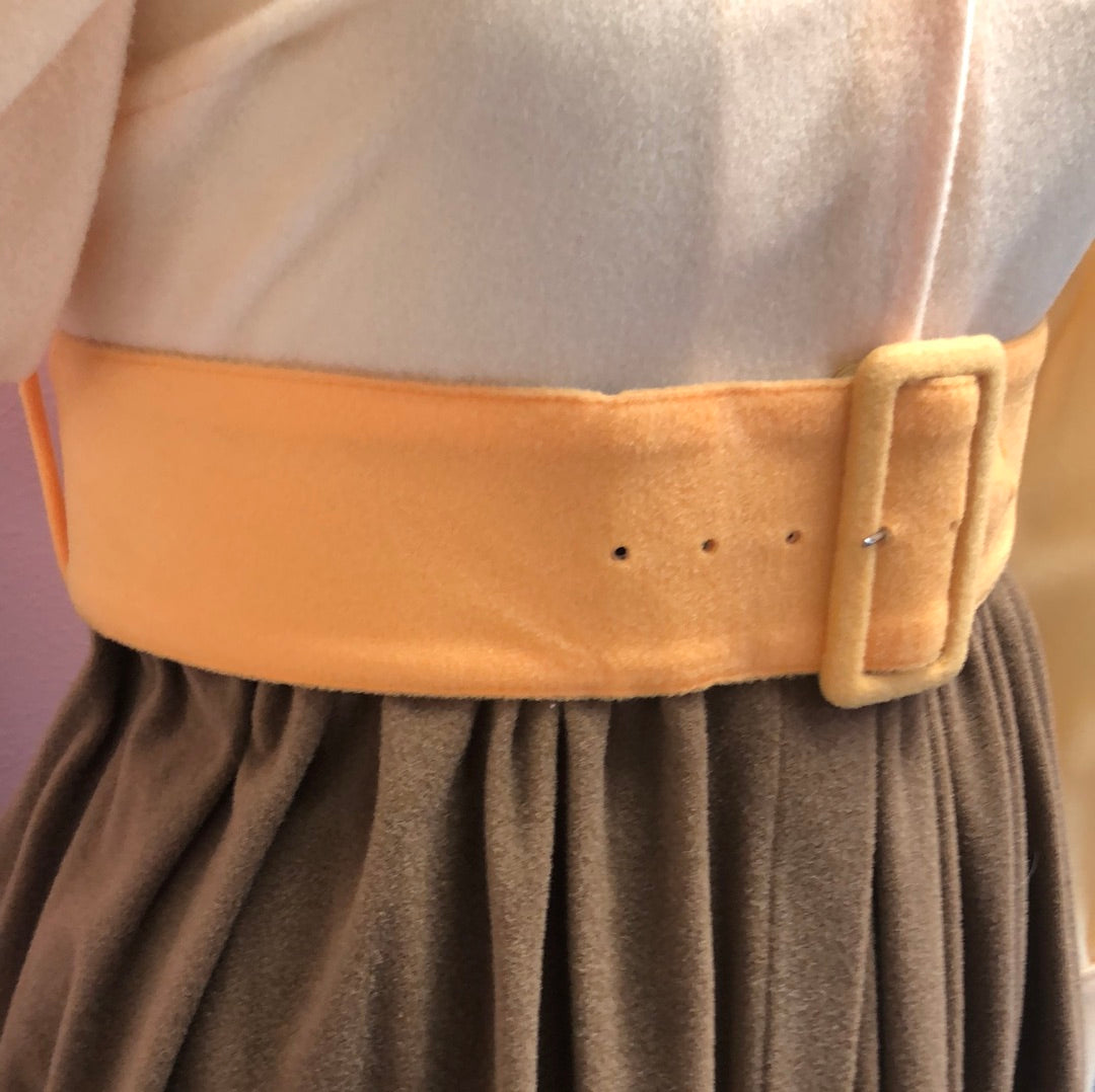 Yellow & Brown Full Length Dress