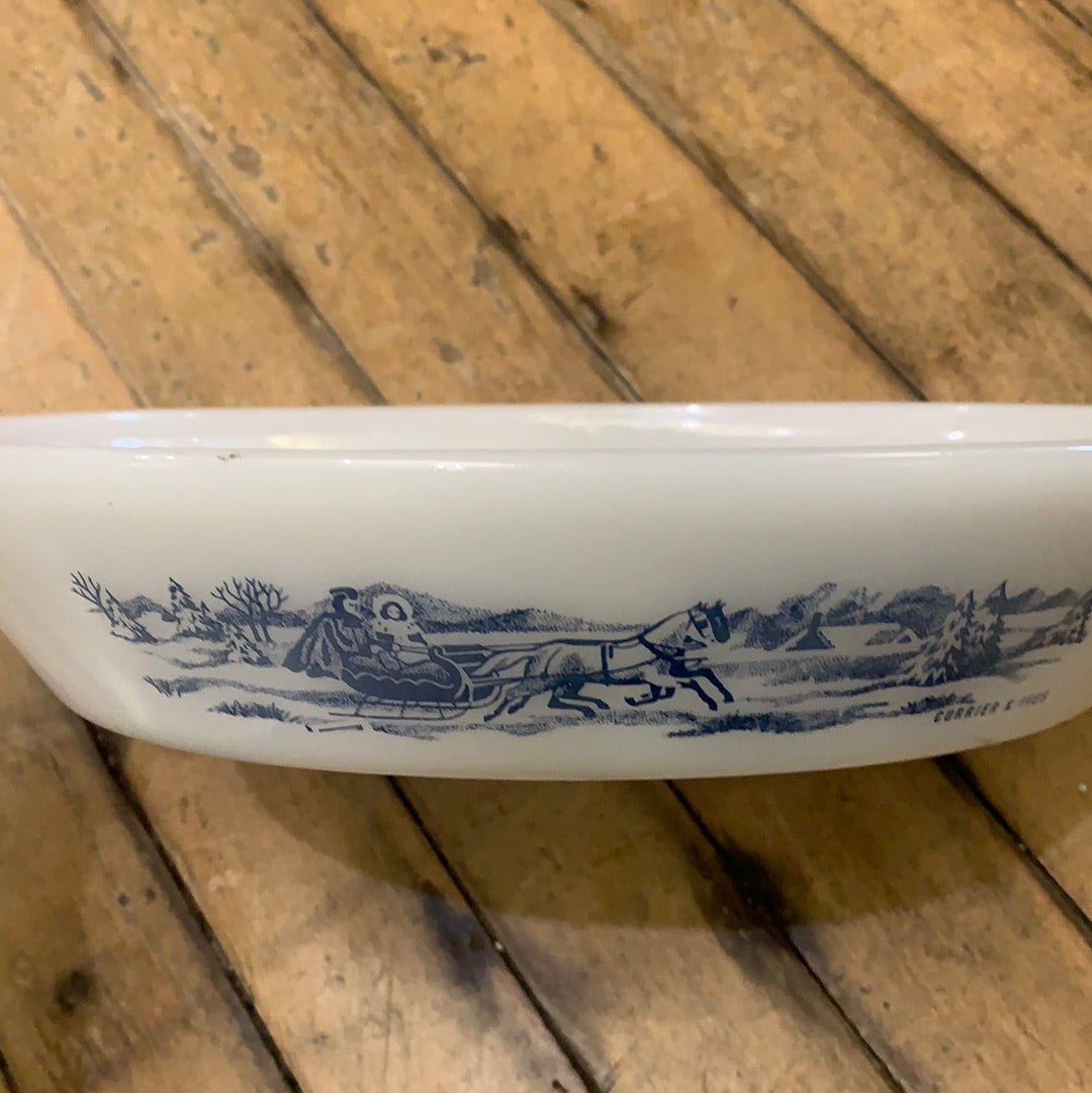 Glasbake Currier & Ives Casserole