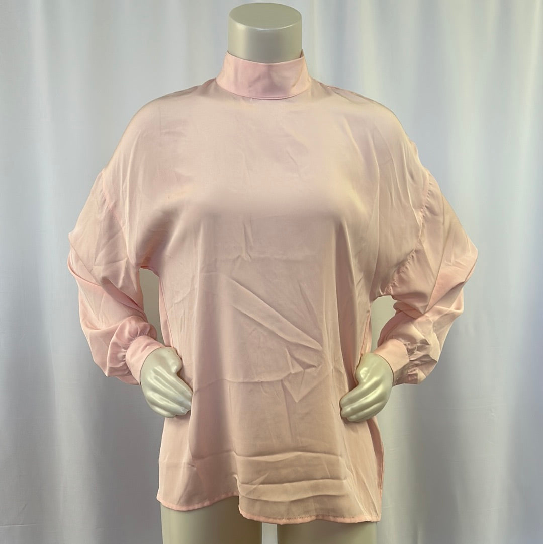 80s Light Pink Sheer Blouse