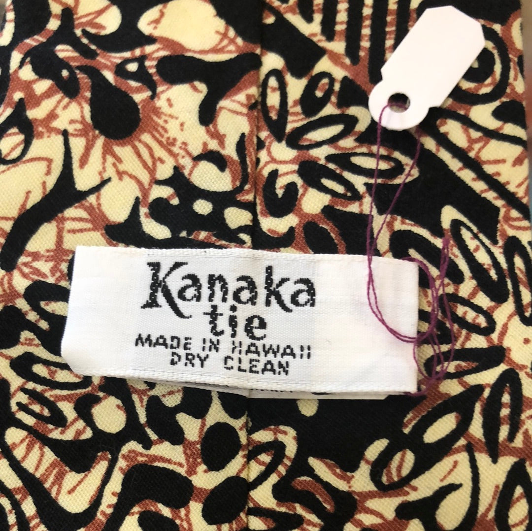 Black and Tan Hawaiian Tie