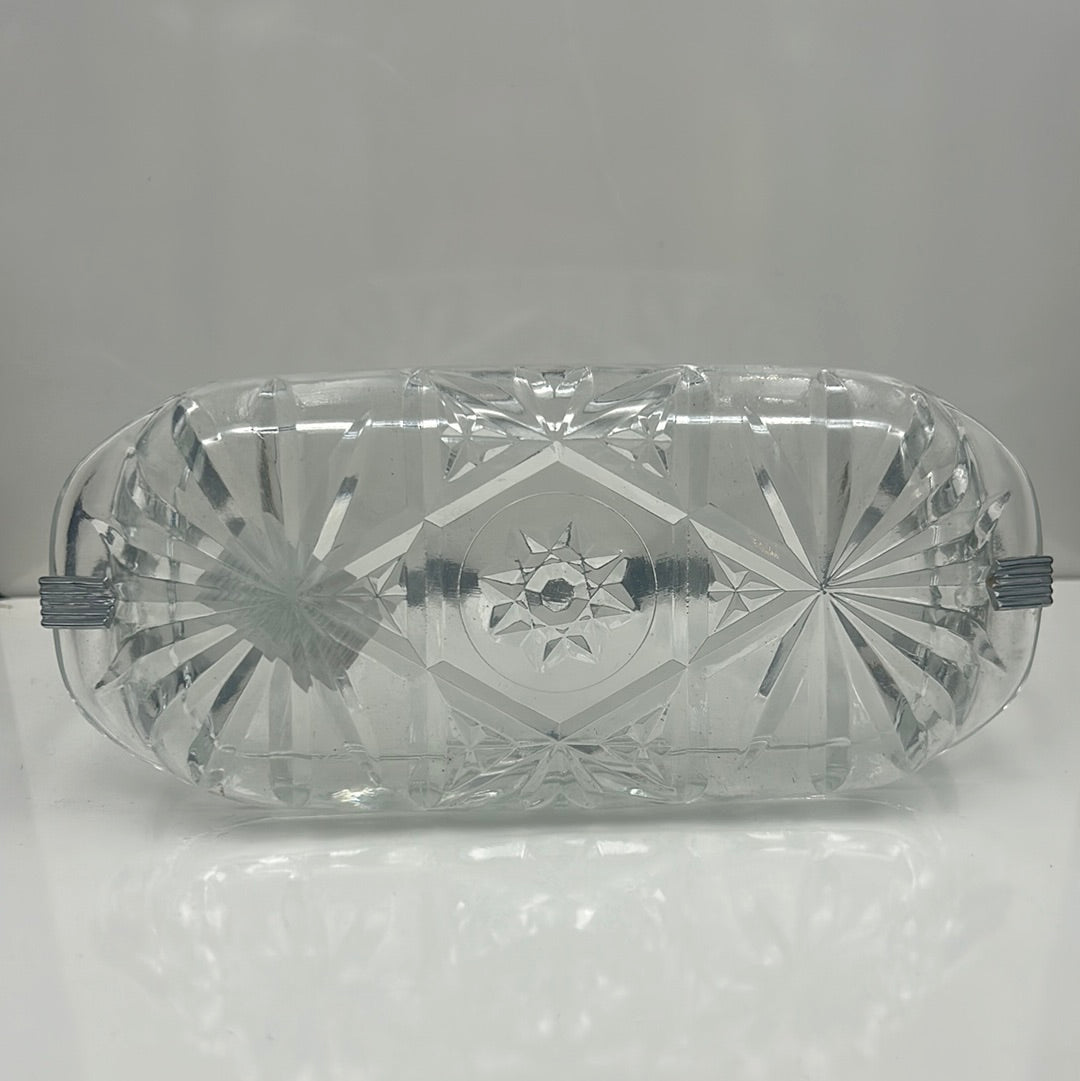 Cut Glass Butter Caddy