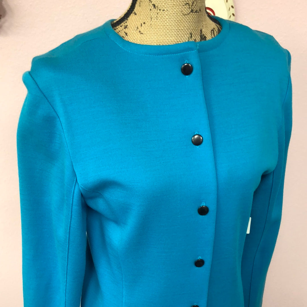 Liz Claiborne Teal jacket and Black Skirt