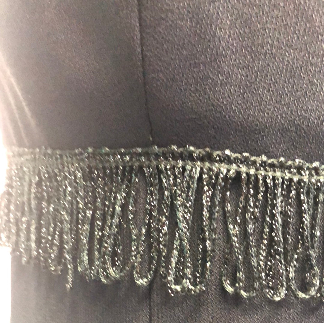 Black Shiny Fringe Dress