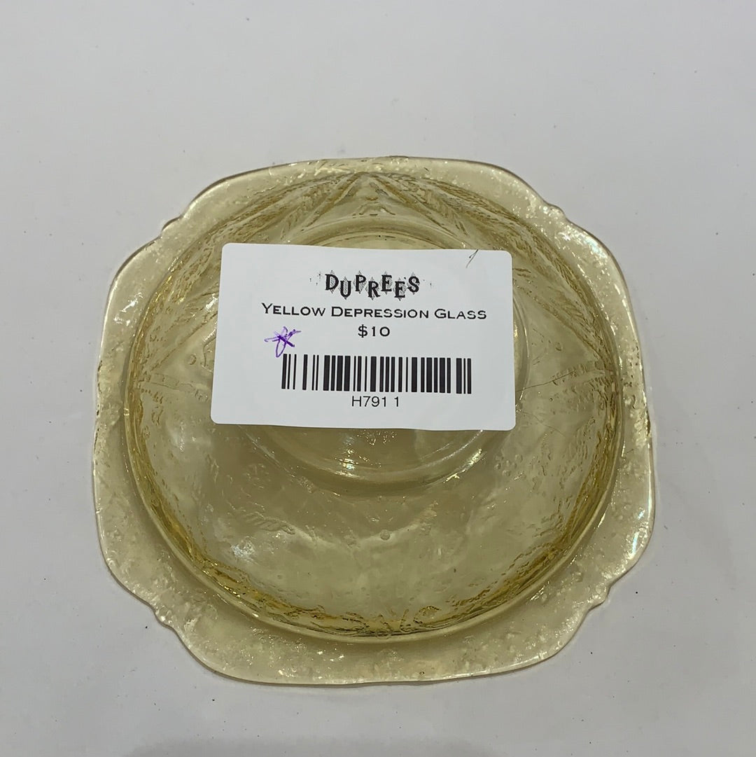 Amber Depression Glass Dish