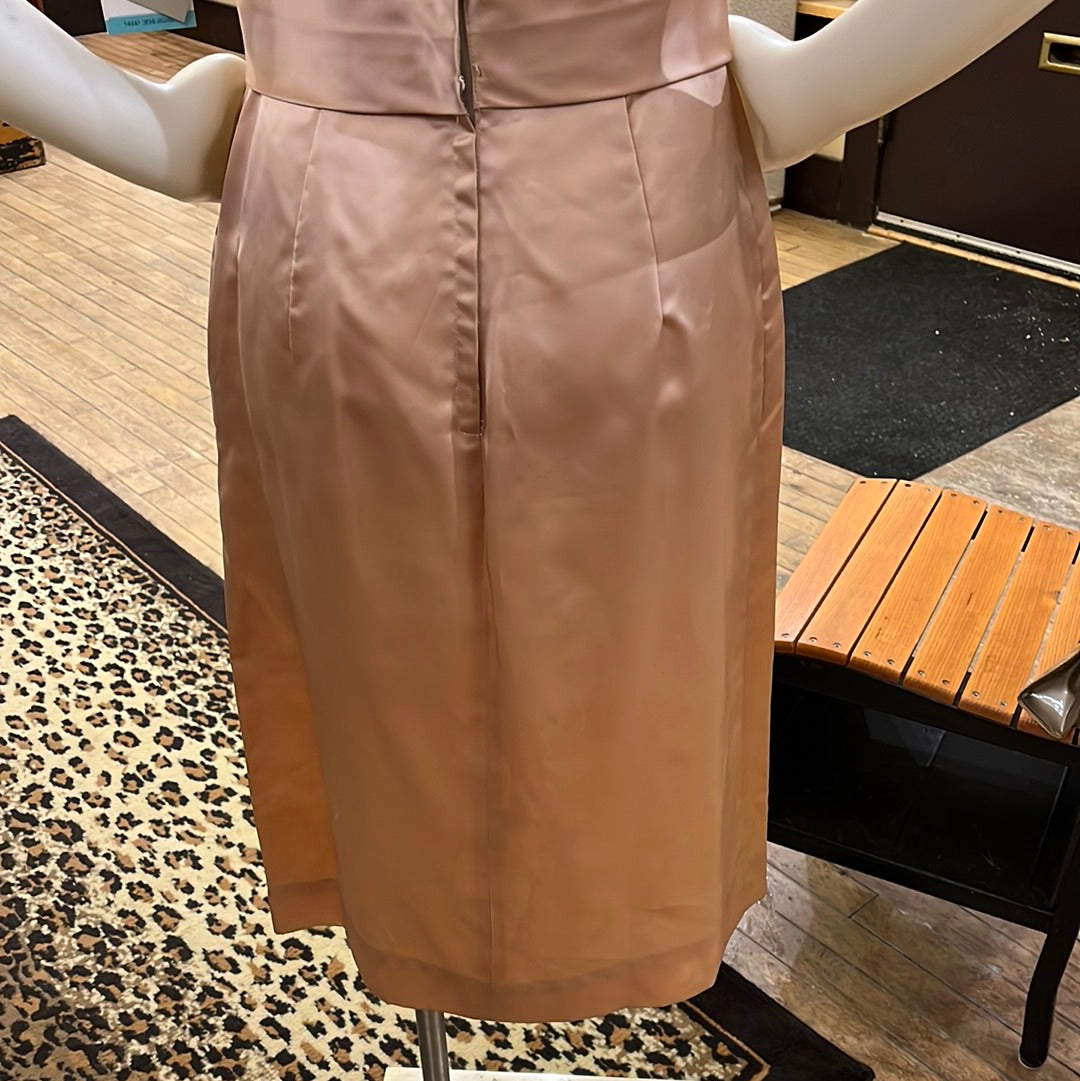 60s Light Peach Lace Party Dress