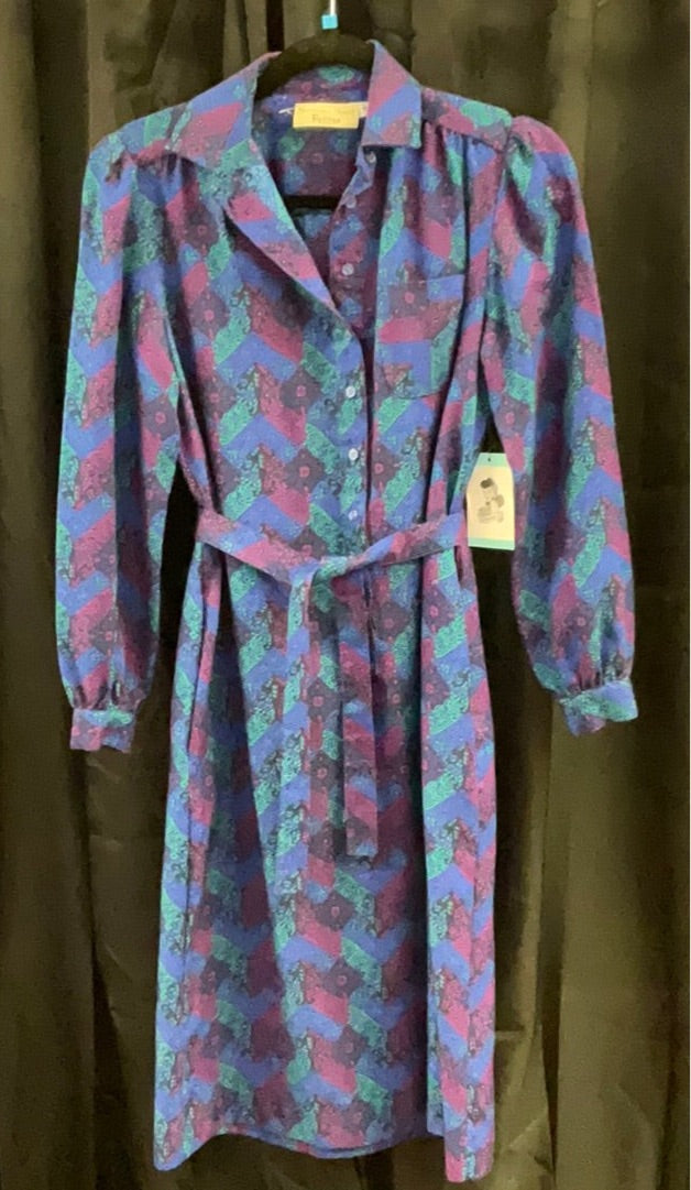 80s Vibrant Jewel Colored Dress