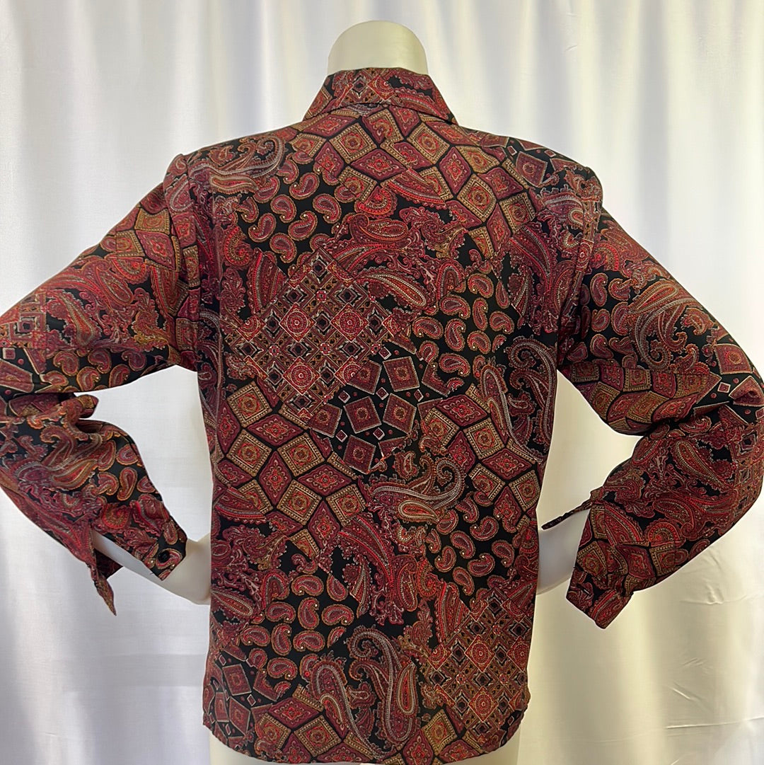 80s Longsleeve Paisley Blouse