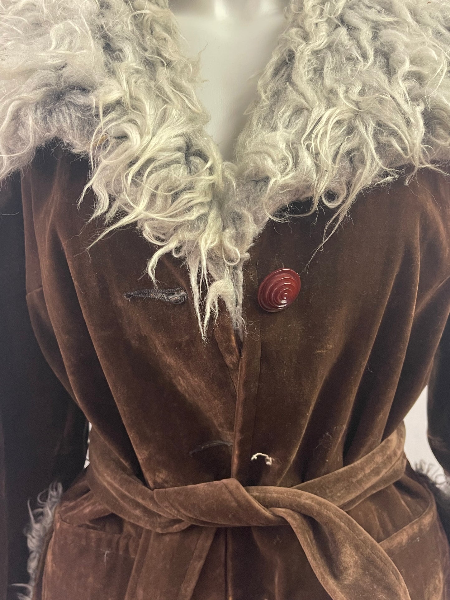 70s SuedeJacket with Faux Fur Collar