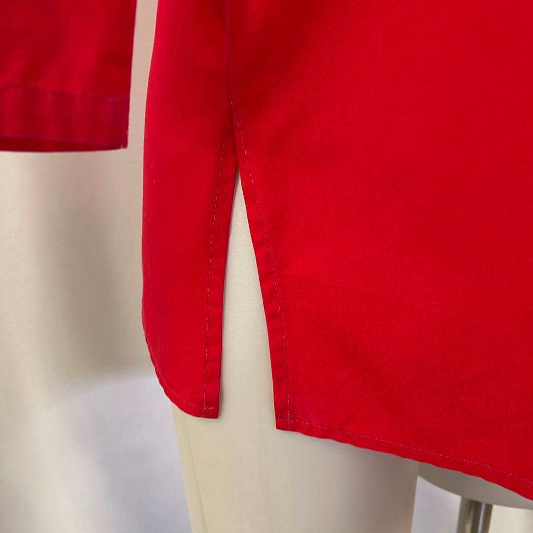 Red Zip Front Blouse
