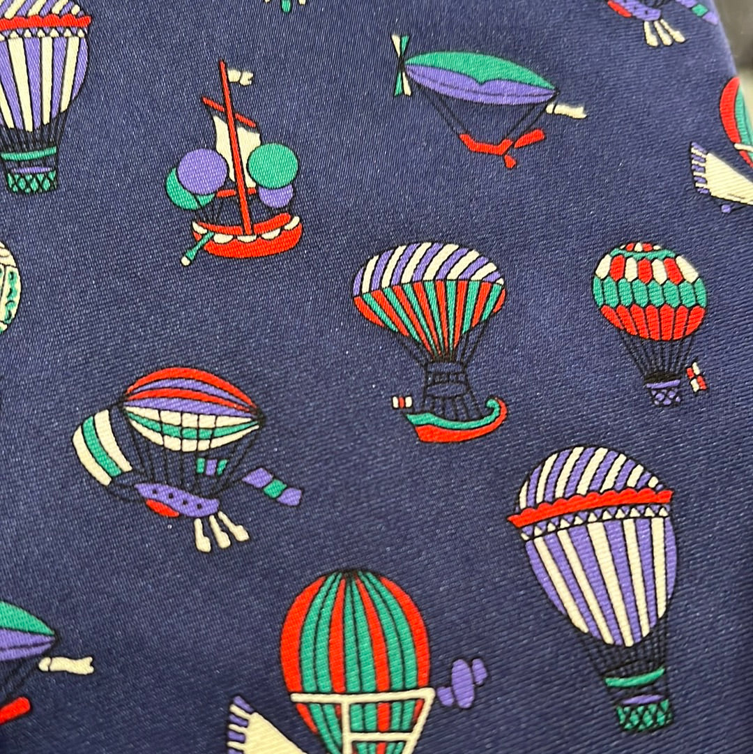Blue hot air balloon tie