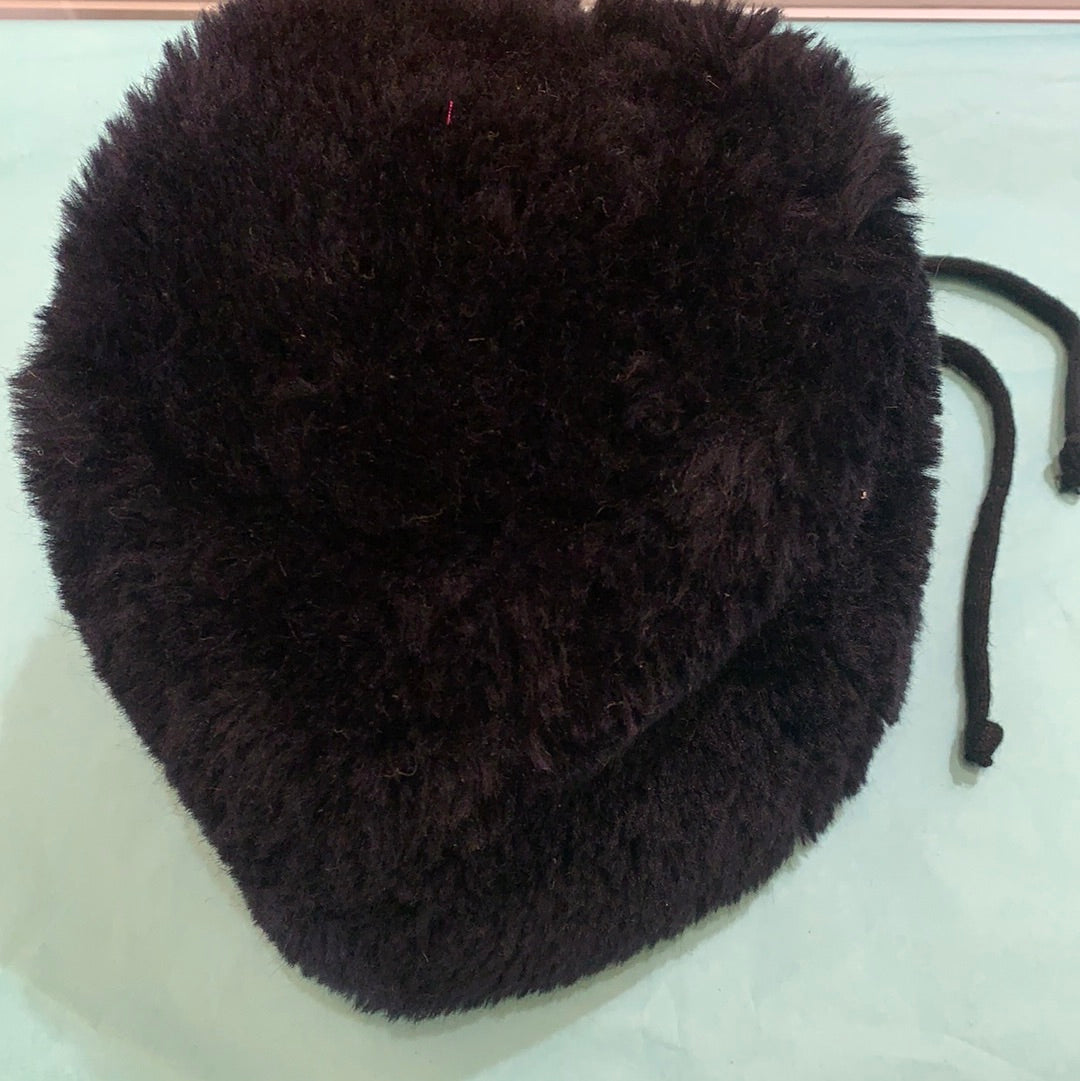 Black Zip Up Fur Hat