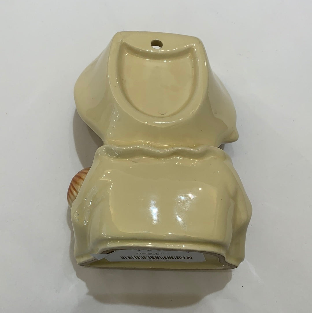 Light Yellow Ceramic Head Vase