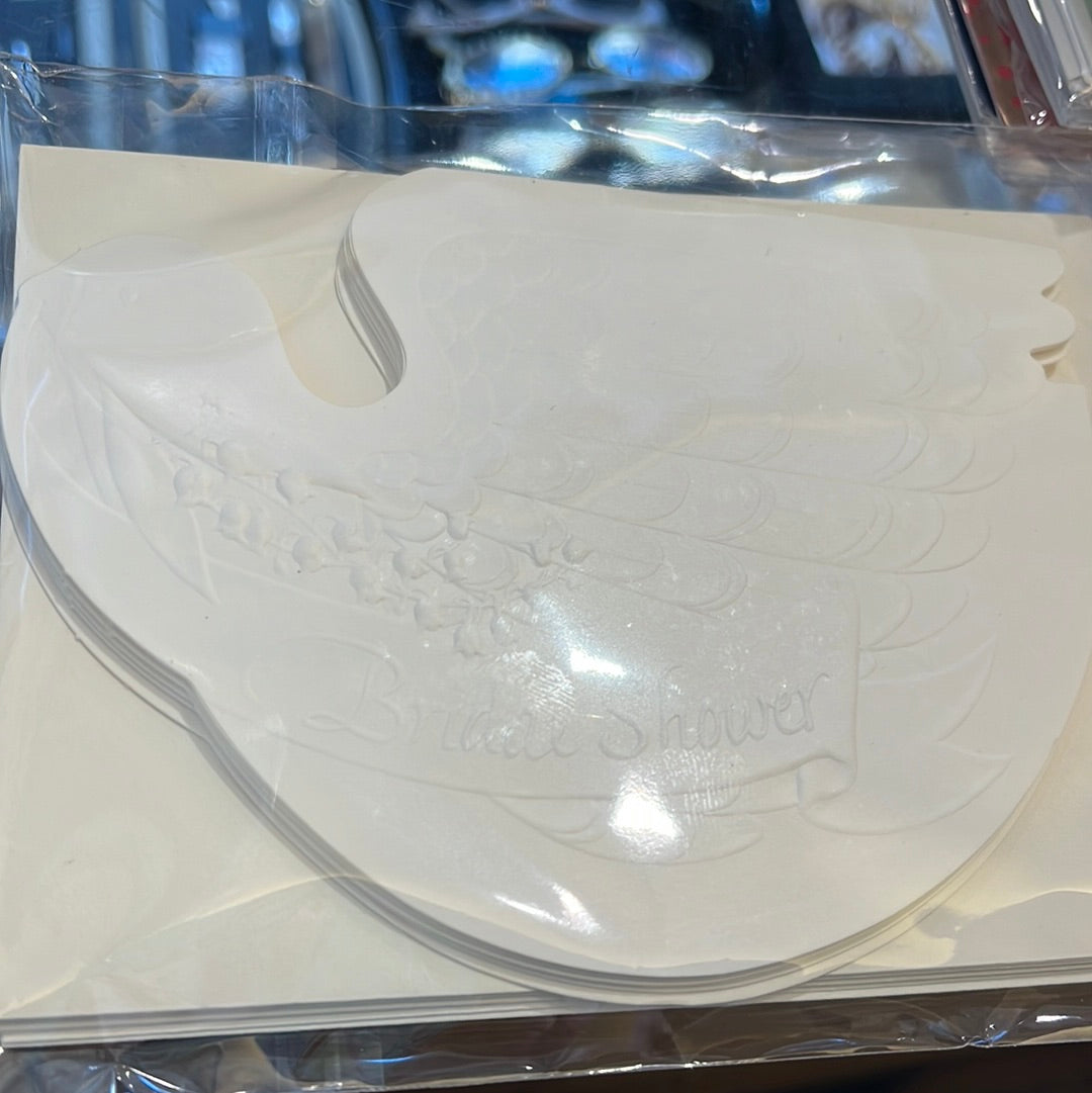 8 Dove shaped bridal shower invites