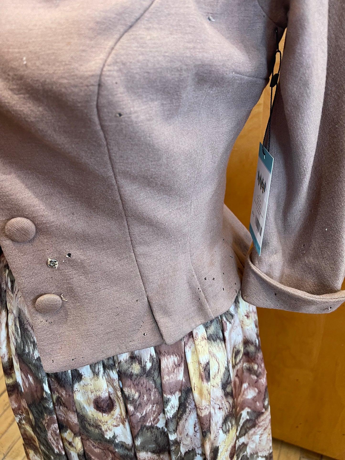 50s pleated floral dress