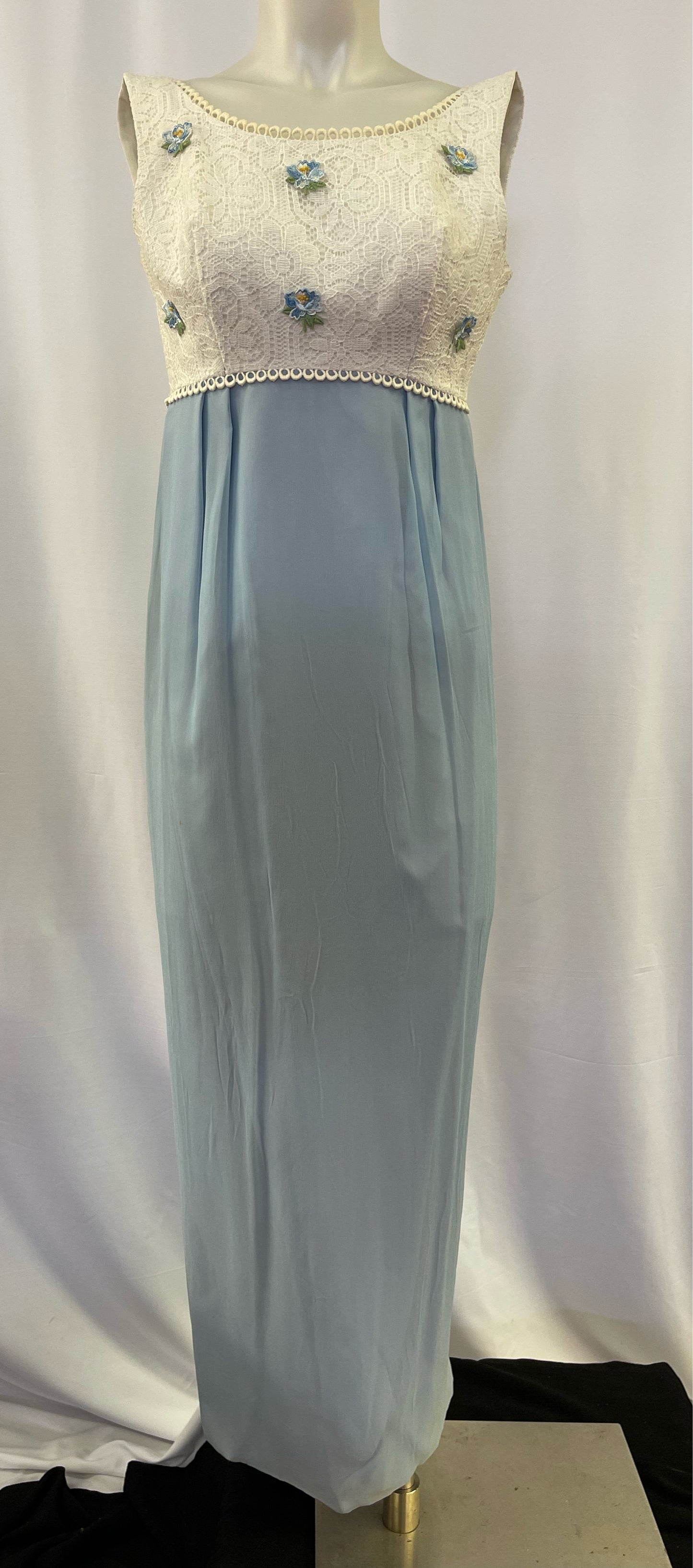 70s Lace & Chiffon Dress