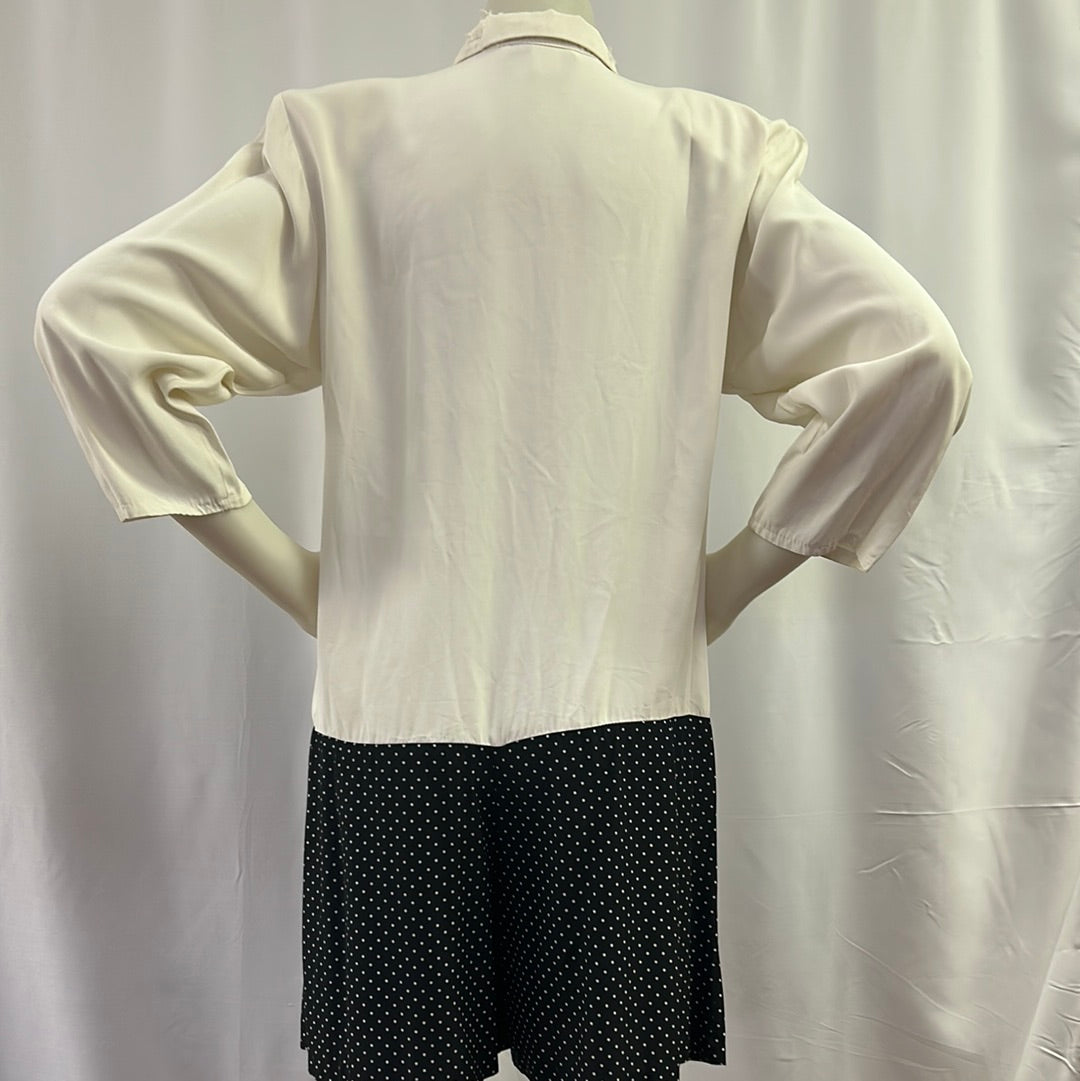 Cream and Polka Dot Romper