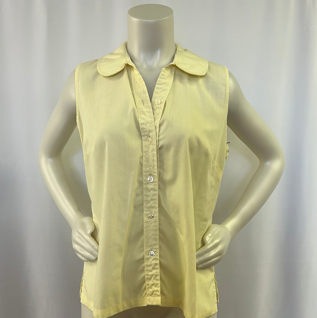 60s Yellow Button-up Blouse