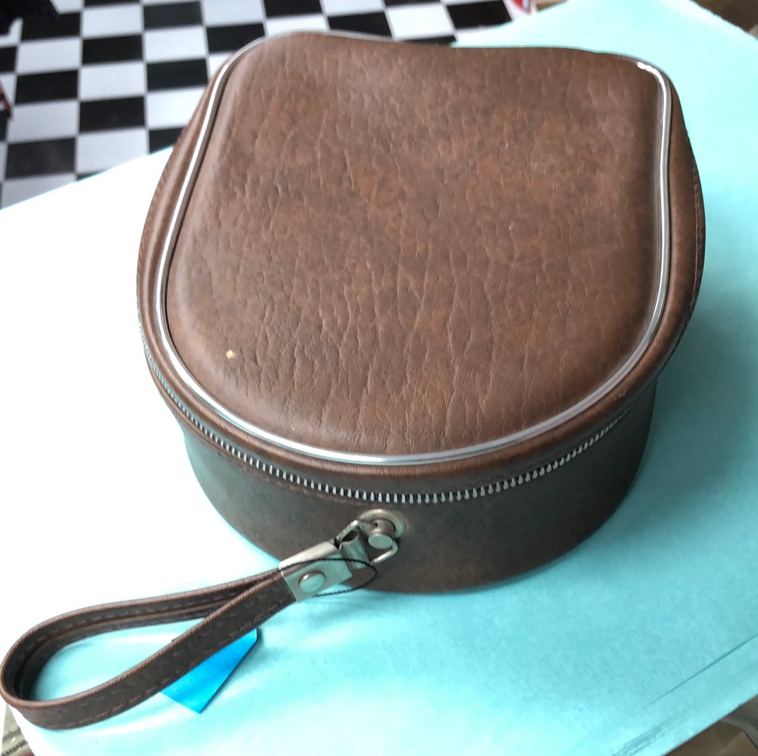 Brown zip closed bag