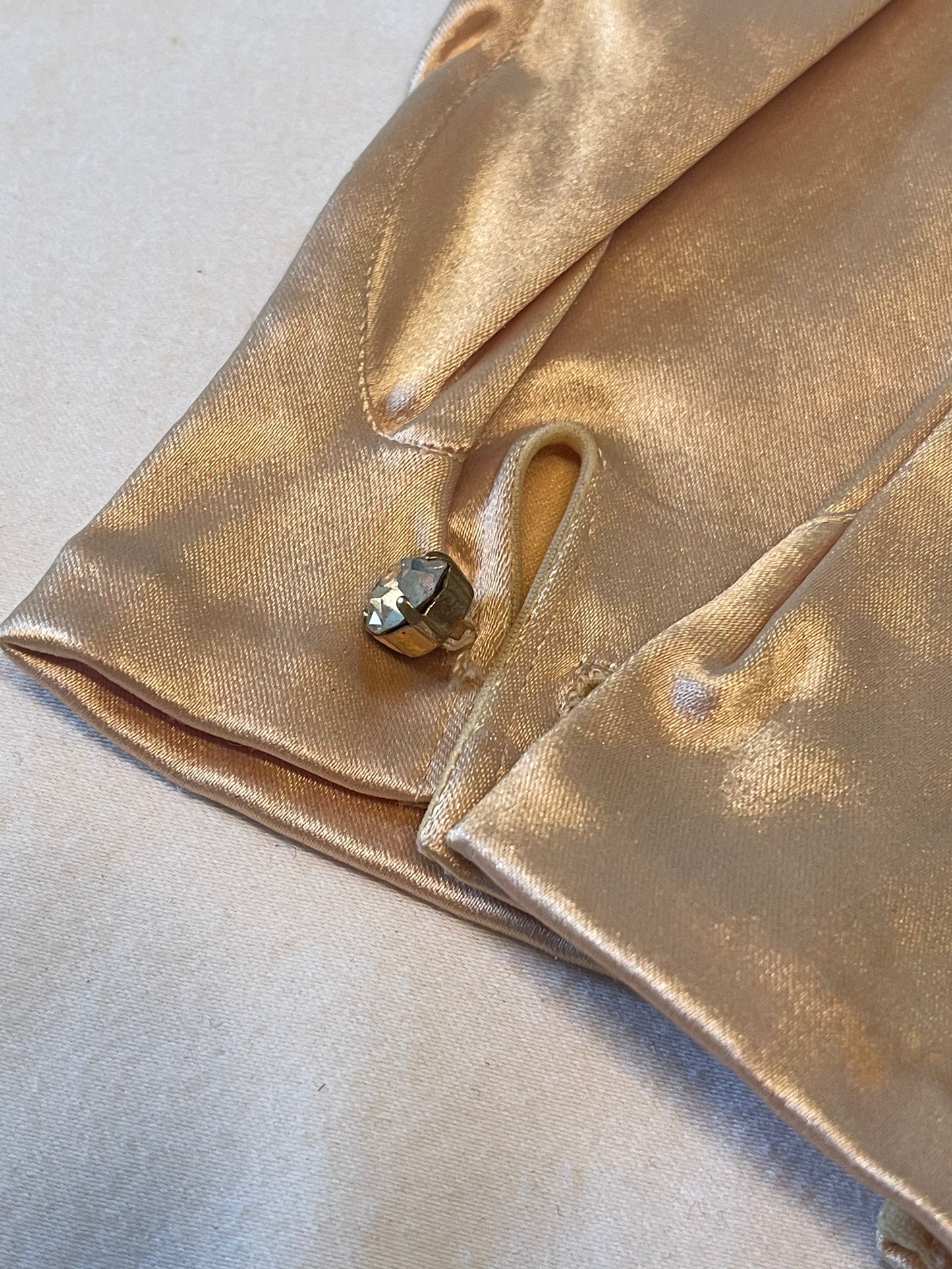 Gold Wrist Length Gloves