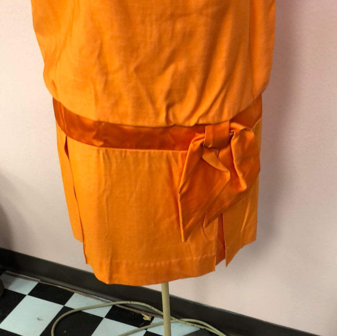 Orange drop waist dress