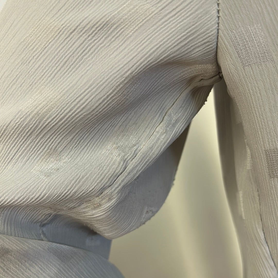 80s Grey Geometric Blouse