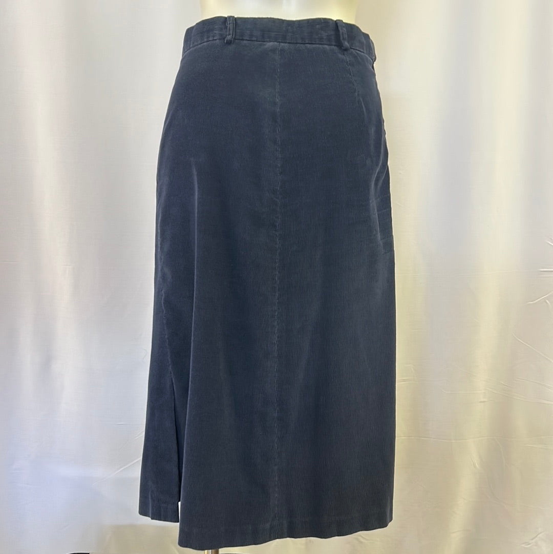Women’s Navy Blue Corduroy Skirt