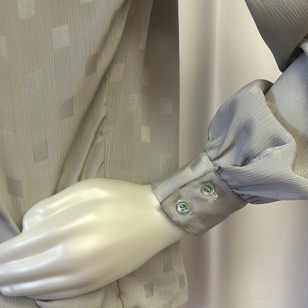 80s Grey Geometric Blouse