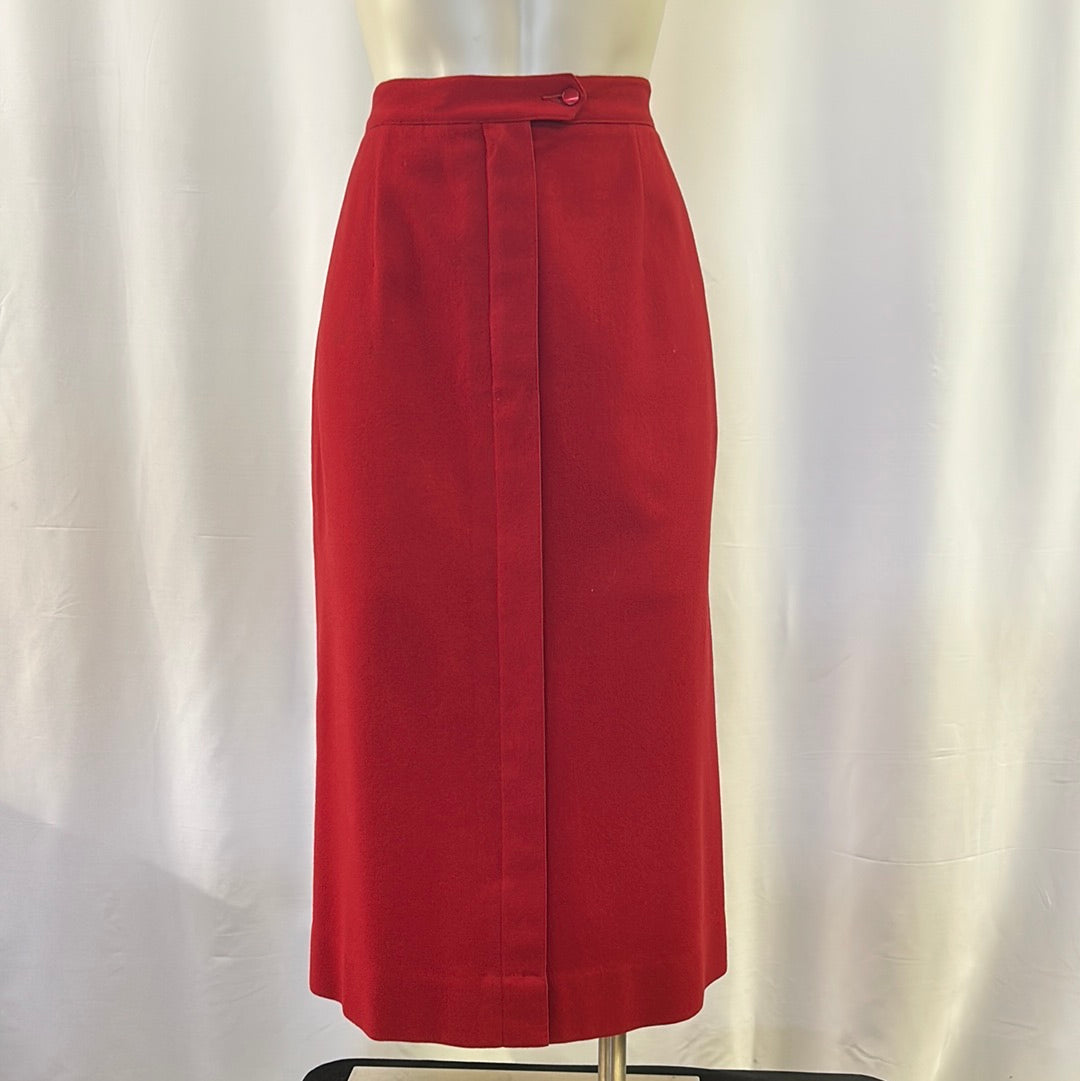 50s Red straight Pendleton Skirt