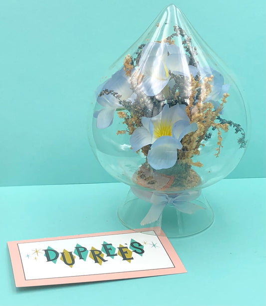 Decorative glass bulb with silk and dried flowers