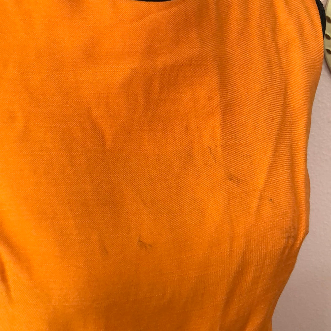 Orange drop waist dress