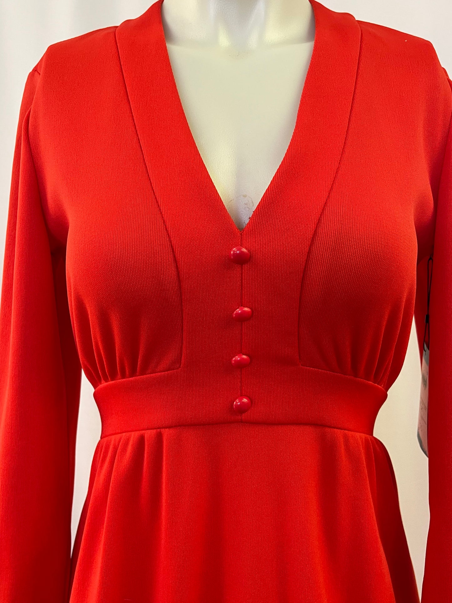 70s Tomato Red Maxi Dress