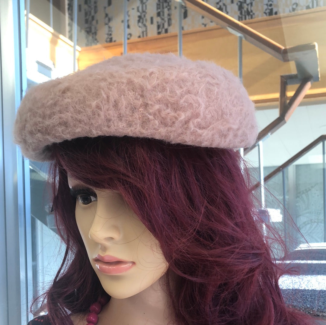 Pink fuzzy hat