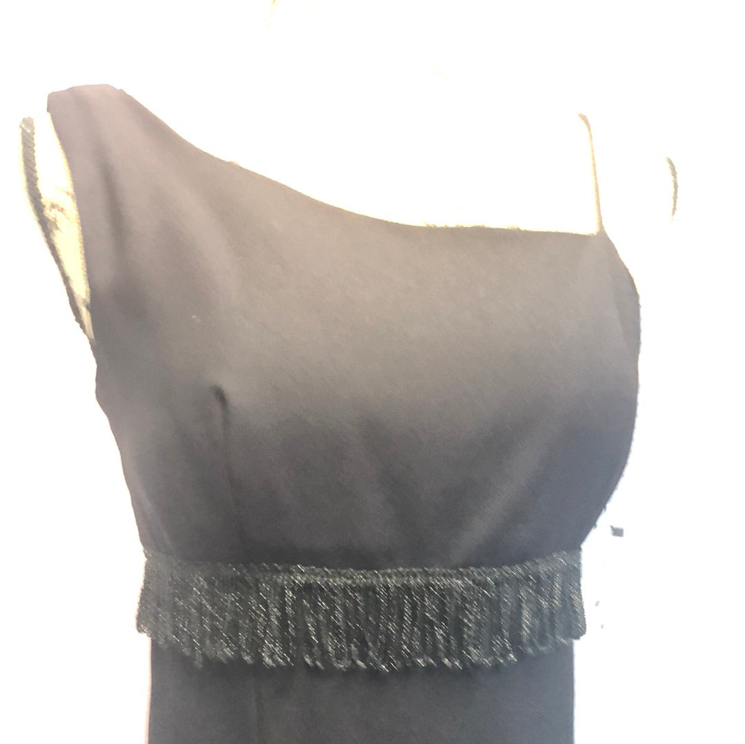 Black Shiny Fringe Dress