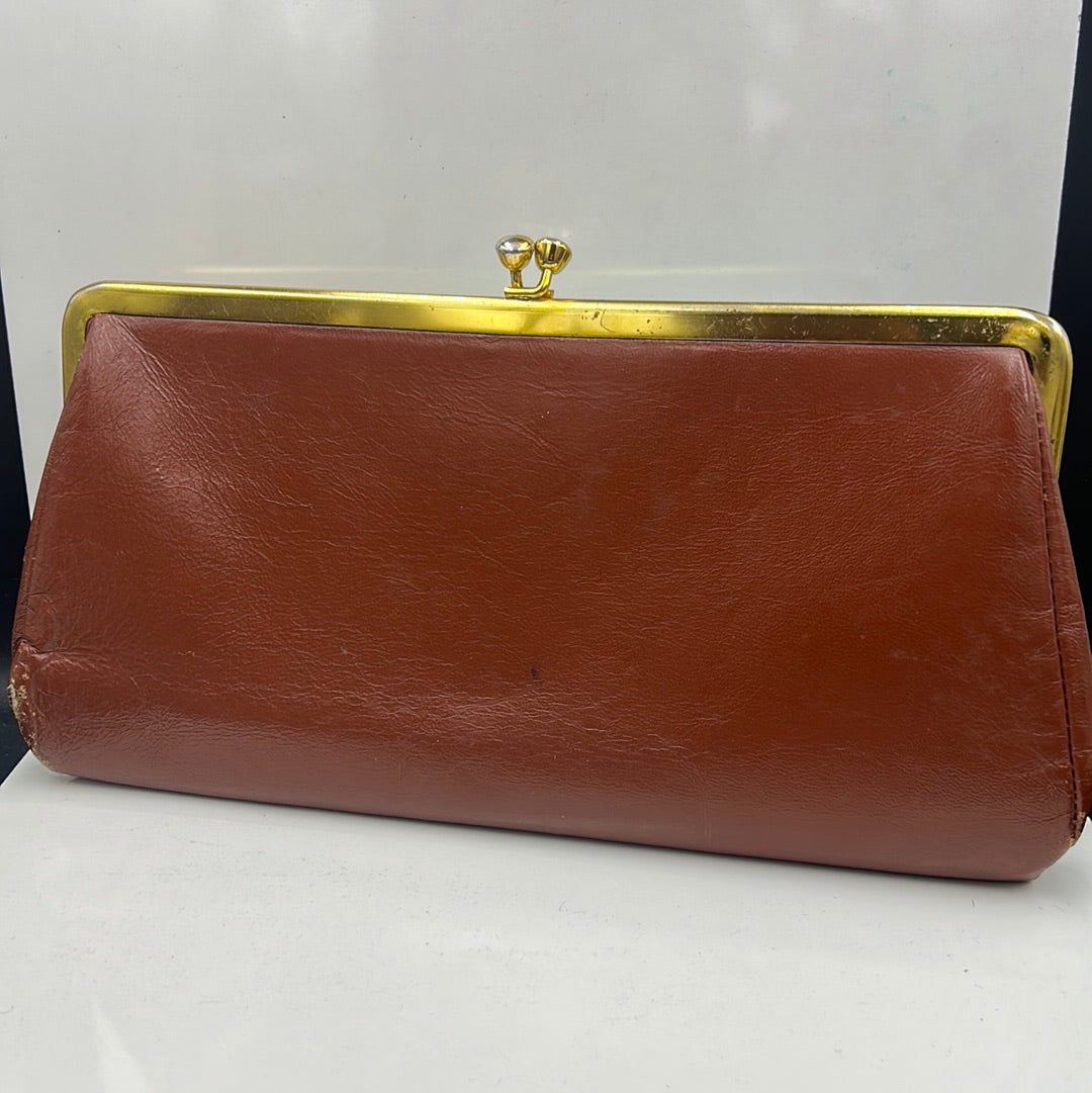 Brown Leather Clutch