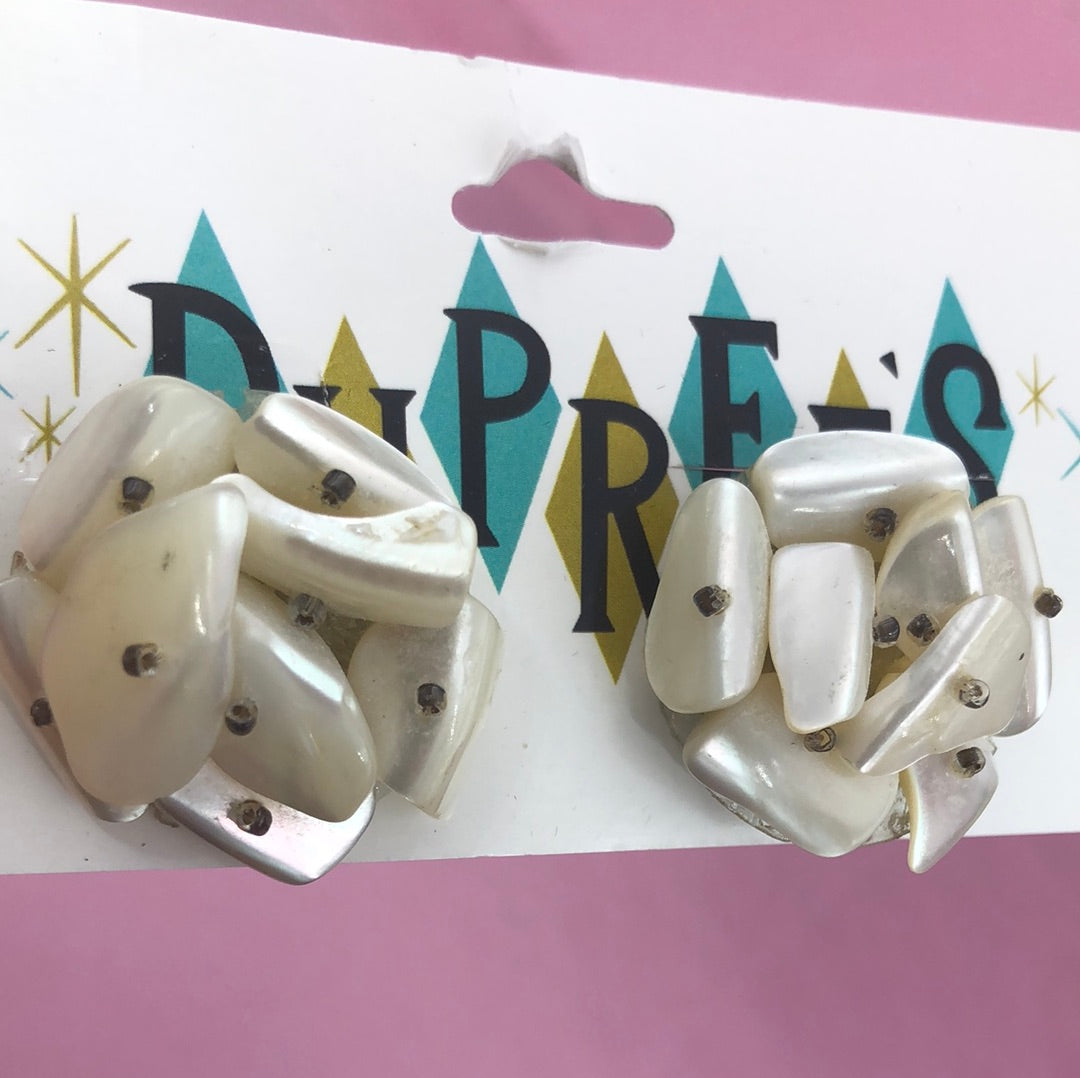 Ivory Stone Cluster Clip on earrings