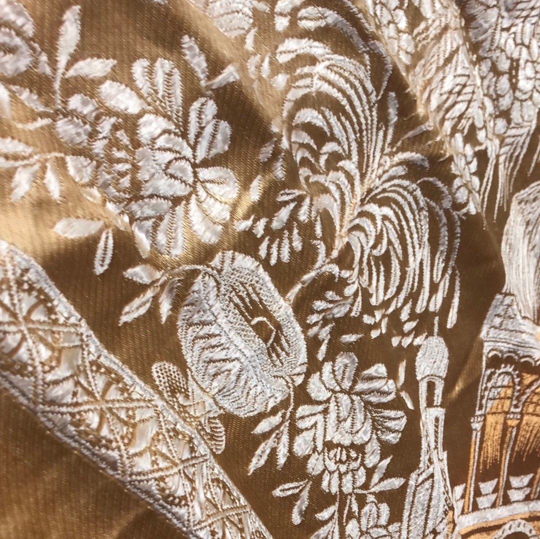 Gold and Orange silky shawl
