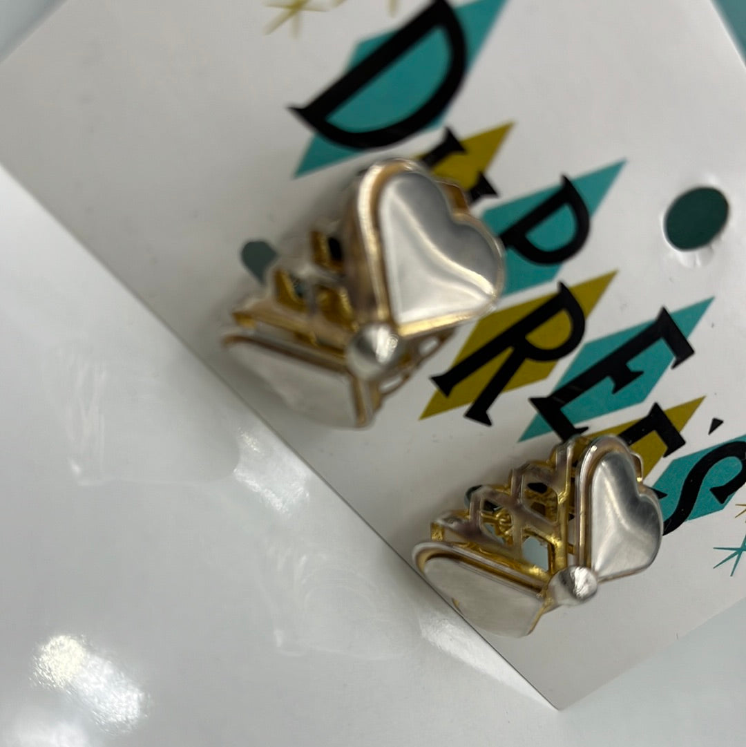 Heart clip on earrings