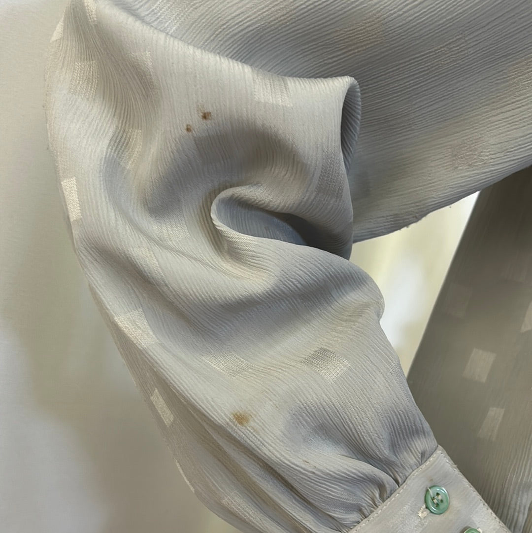 80s Grey Geometric Blouse