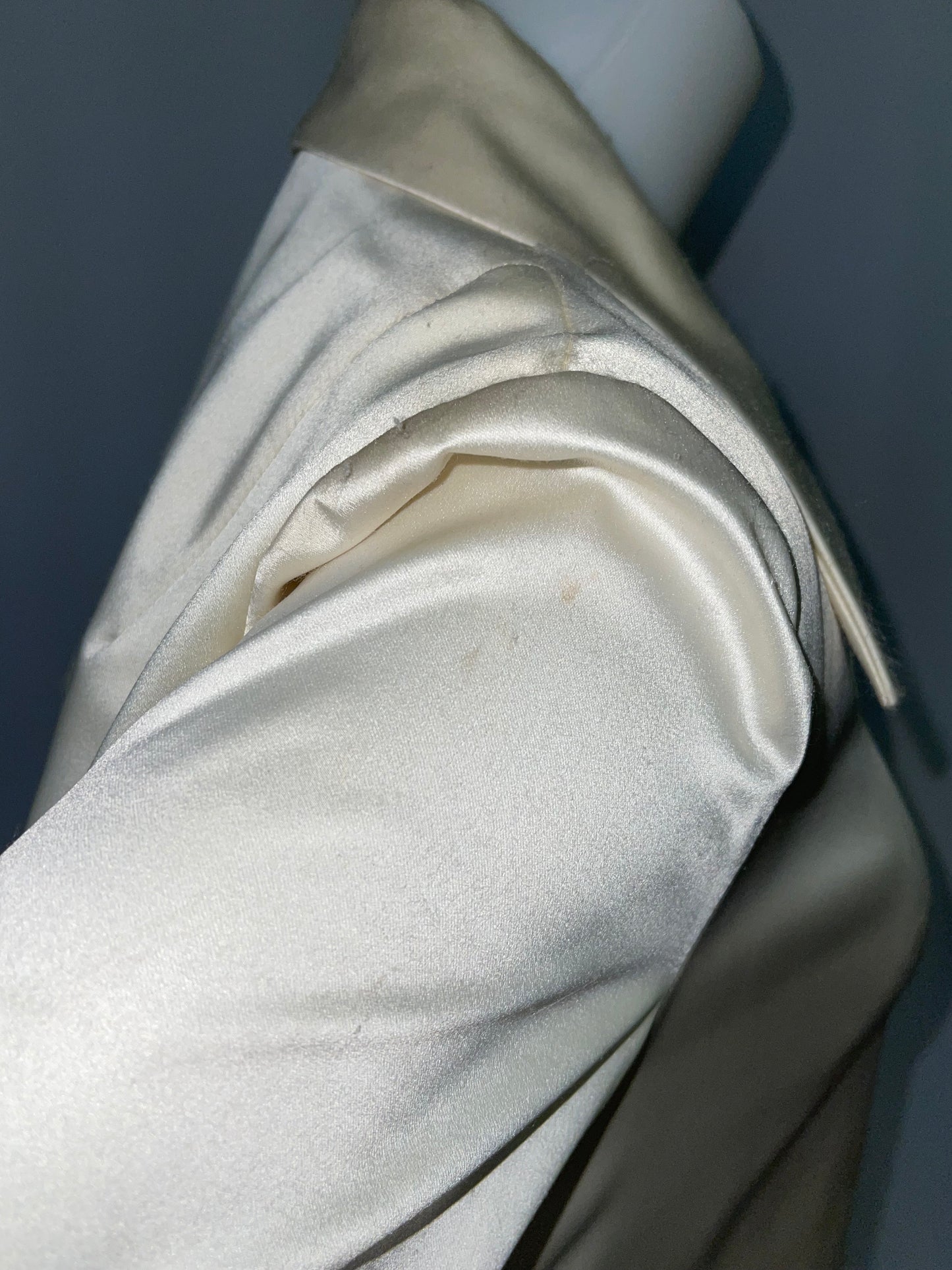 Ivory Satin Shirt Dress