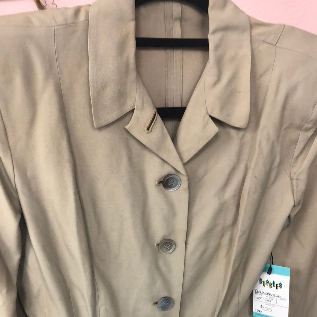 Khaki fitted Rayon Blazer