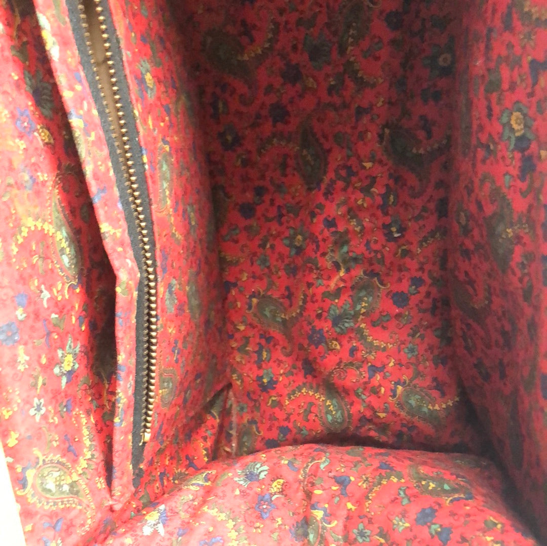 Dark brown leather handbag